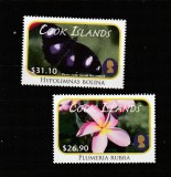 Cook Islands 2011 - Flora , Fauna , Fluturi , Flori , setie 2 valori dantelate , MNH Mi.1916-1917
