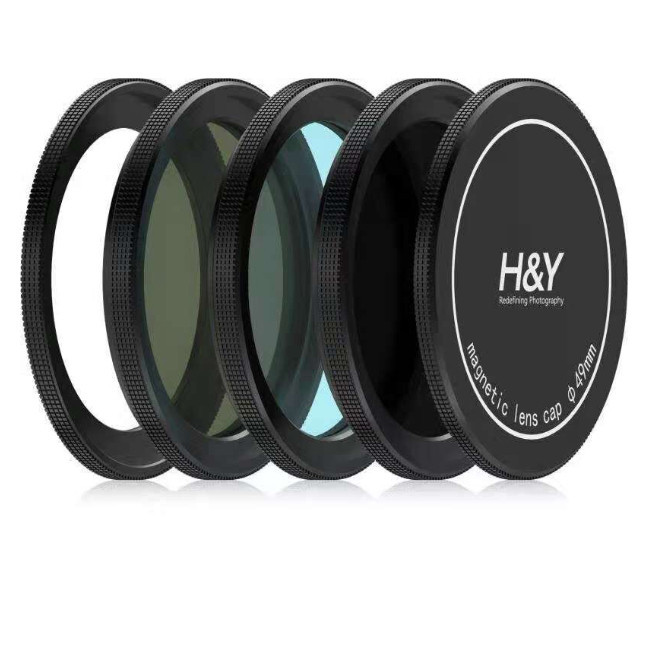 Kit filtre H&amp;Y 49mm MRCUV+CPL+ND64+ capac aluminiu si inel magnetic pentru Sony DSC-RX100 MK1-MK6 si Sony ZV-1 SOZV-1