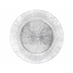 Farfurie plastic argintiu &Oslash; 33 cm