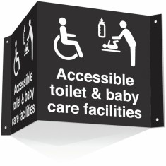 Accessible Toilet Baby Changing Projecting Signs foto