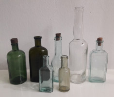 sticle vechi de farmacie (lot 7 buc.) foto
