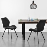 Scaune design Sarpsborg DG set 2 buc poliester gri inchis [en.casa] HausGarden Leisure