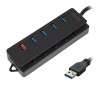 HUB extern SPACER, porturi USB: USB 3.0 x 4, Port USB Quick Charge x 1, conectare prin USB 3.0, Alimentare retea 220V,negru, &quot;SPH-4USB30-1QC&quot; (timbru