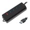 HUB extern SPACER, porturi USB: USB 3.0 x 4, Port USB Quick Charge x 1, conectare prin USB 3.0, Alimentare retea 220V,negru, &quot;SPH-4USB30-1QC&quot; (timbru