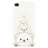 Husa silicon pentru Apple Iphone 4 / 4S, Bear Family