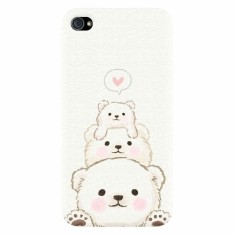 Husa silicon pentru Apple Iphone 4 / 4S, Bear Family