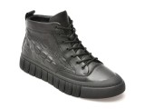 Ghete GRYXX negre, 9502, din piele naturala