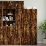 Dulap depozitare Gossi slim, stejar fumuriu, 40x42.5x225 cm, lemn, 8 compartimente, economie spatiu, universal