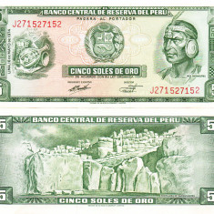 Peru 5 Soles de Oro 1974 P-99c UNC