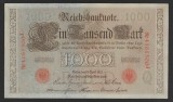 GERMANIA 1000 / 1.000 MARCI / MARK 1910 [10] P - 44b , Serie Rosie , Sufix J , 7 cifre Litera Q , a UNC / UNC , necirculata