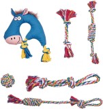 Set de 6 jucarii pentru caine Dociote, multicolor, bumbac