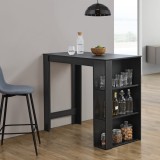 [en.casa] Masa bar Danderyd S, 120 x 60 x 105,5 cm, PAL melaminat, negru, cu trei rafturi HausGarden Leisure, [en.casa]