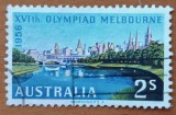 -AUSTRALIA-1956-1val- Timbru de 2silingi-"MELBURN-0rasul celei de A16 -0PLIMPIADE "-Cat Yv.234=4e-STAMPILATE-Vezi-Scan