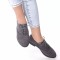 Pantofi casual janette gri piele ecologica intoarsa, 36