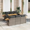 VidaXL Set canapele grădină cu perne 7 piese gri poliratan/lemn acacia 3327560