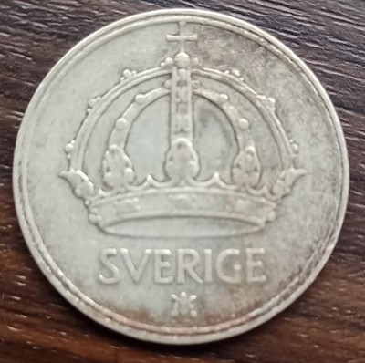 Moneda Suedia - 50 Ore 1949 - Argint slab foto