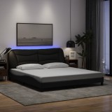 VidaXL Cadru de pat cu LED fără saltea Negru 180x200 cm Material