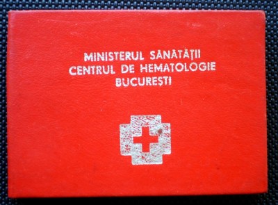 O.094Z RSR CARNET DONATOR SANGE CENTRUL DE HEMATOLOGIE BUCURESTI foto