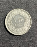 Moneda 1 franc 1986 Elvetia