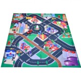 Covor Joacă Copii, Curse, Dimensiuni 80x70cm, Multicolor, Oem