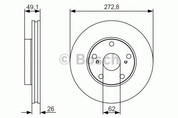 Disc frana TOYOTA AURIS (NRE15, ZZE15, ADE15, ZRE15, NDE15) (2006 - 2012) BOSCH 0 986 479 S16