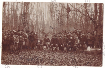 4843 - ORADEA, Hunting, Vanatoare Romania - old postcard real PHOTO - used 1913 foto