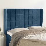 VidaXL Tăblie pat cu urechi albastru &icirc;nchis 147x23x118/128 cm catifea