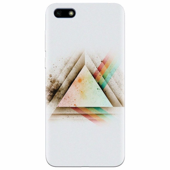 Husa silicon pentru Huawei Y5 Prime 2018, Abstract Grunge Light Triangle