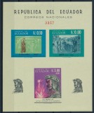 ECUADOR, ANIVERSARE DANTE/GALILEI - BLOC MNH IMPERF., Nestampilat