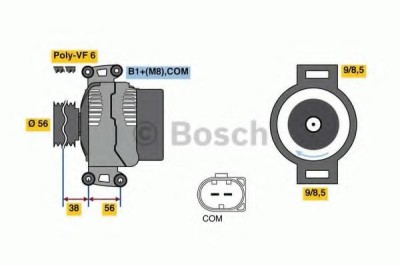 Generator / Alternator AUDI A4 (8K2, B8) (2007 - 2015) BOSCH 0 986 081 370 foto