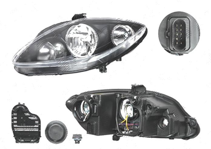 Far Seat Toledo (5p2), 10.2004-03.2009; Leon (1p1), 06.2005-03.2009; Altea (5p1/5p5), 03.2004-03.2009, fata, Stanga, H1+H7+PY21W+W5W; electric; cu mo