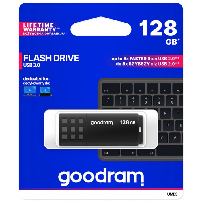 Memorie Externa GoodRam UME3, 128Gb, USB 3.0, Neagra SMC0185