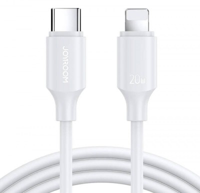 Cablu transfer date si incarcare Joyroom S-CL020A9 tip Lightning - USB-C PD20W QC3.0 1m, Alb foto