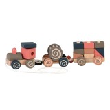 Jucarie de tras Trenulet cu blocuri de stivuit Egmont Toys