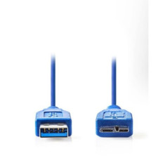 Cablu USB 3.0, Nedis, PVC, USB A Tata - USB Micro B Tata, 5 m, Albastru