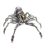 Puzzle mecanic 3D HAWIRE DJD-014, Model paianjen DIY metalic, 375 piese, 21x19x10cm, Bronz, Joc de indemanare si relaxare, Cadou original
