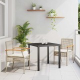 Set de dining de grădină , 3 piese, cu perne, bej, din rattan sintetic