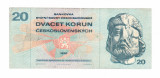 Bancnota Cehoslovacia 20 korun 1970, circulata, stare foarte buna