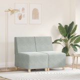 vidaXL Fotoliu 2 pcs Gri deschis 55 x 74 x 82 cm Catifea