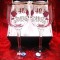 SET PAHARE CRISTAL BOHEMIA ANIVERSARE 40 ANI DECOR GRAVAT CU TRANDAFIRI 17.5 CM