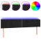 Tablie de pat cu LED, negru, 163x16x78/88 cm, catifea