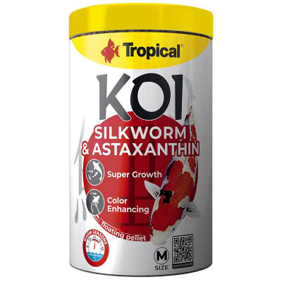 TROPICAL Koi Silkworm &amp;amp;amp; Astaxanthin Pellet - M, 1000ml/320g foto