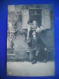 HOPCT 177 V CUPLU IN 1914 -CARTE POSTALA ROMANTICA- ROMANIA -CIRCULATA