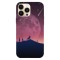 Husa compatibila cu Apple iPhone 12 Pro model Minimalistic wolf howling at moon, Silicon, TPU, Viceversa