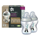 Cumpara ieftin Set 2 biberoane Close To Nature, Ursuleti Panda, 260 ml, Tommee Tippee