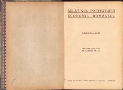C6116 Buletinul Institutului Economic Rom&amp;acirc;nesc de Gheron Netta, toate numerele anului 1928 foto