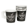 Pahare Carton, Model &#039;Happiness in a Cup of Coffee&#039;, Capacitate 120ml, Set 25 Bucăți, Negru, Oem