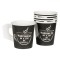 Pahare Carton, Model &#039;Happiness in a Cup of Coffee&#039;, Capacitate 120ml, Set 25 Bucăți, Negru