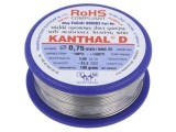 Fir Rezistență KANTHAL 3,06&Omega;/m 0,75mm 0,1kg 100-1300&deg;C Cod 030263 100G