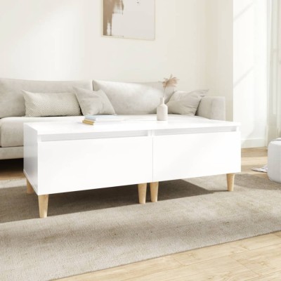 vidaXL Mese laterale 2 buc. alb extralucios 50x46x35 cm lemn compozit foto